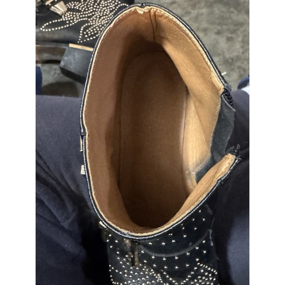 Bashafari Leather studs Ankle shoes Cowboy Boots Metallic black Gold size 39 (8) - Picture 9 of 11